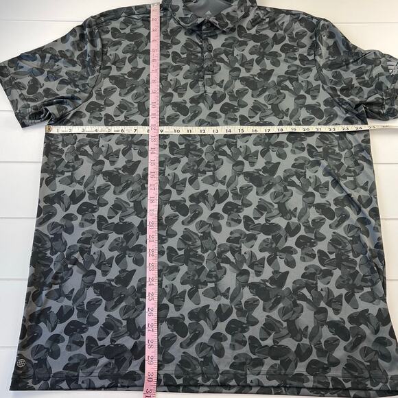 Adidas Gray Black AOP Golf Polo Shirt men's size XL - Picture 4 of 6